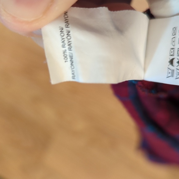 Lucky Brand red and blue plaid lightweight flannel button-down shirt, women's 1X - Picture 7 of 7